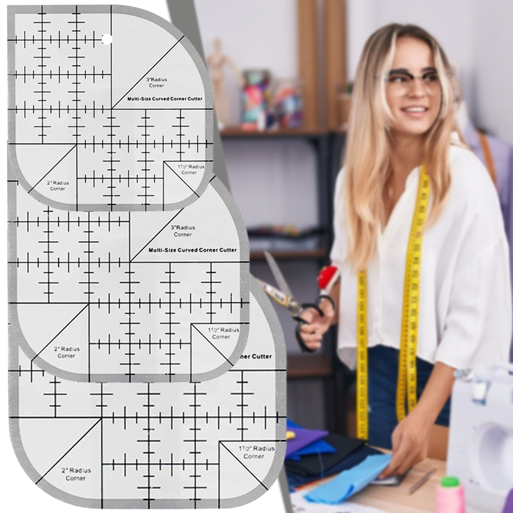 Quilting Ruler Square - Kaymaz Kavisli Köşe Kesici Cetvel Akrilik