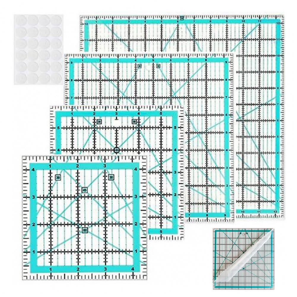 4 adet Akrilik Kapitone Cetvel - Quilting Ruler Square incelemesi ve fiyatı