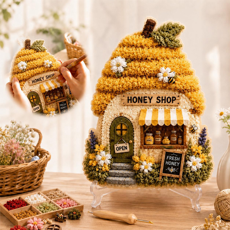 3D Mantar Ev Poke Art DIY Kiti - Sewing Art incelemesi ve fiyatı